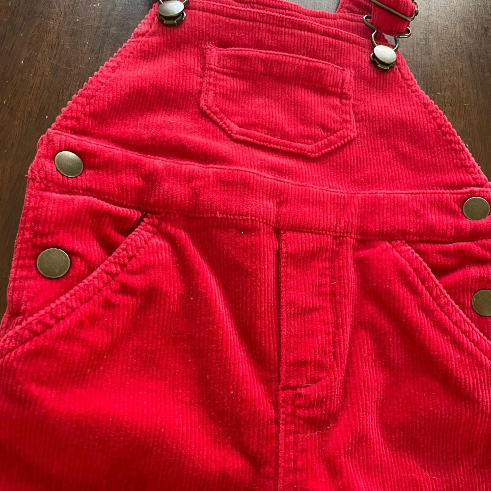 Hanna Andersson Red Corduroy Overalls Kids 18-24 Months 80cm Bib Overalls - Picture 2 of 10